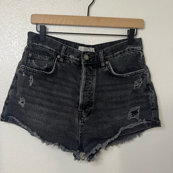 We the Free People Lasso Jean Shorts washed Black Size 30 - Picture 3 of 11